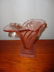 Depression Pink Frosted Glass Vase